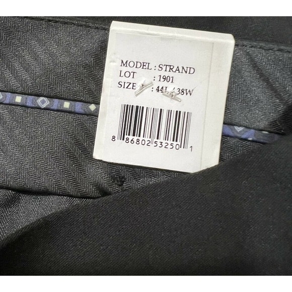 Savile Row Mens Straight Leg Trouser Pants Strand Black Size 44L / 38W - Picture 10 of 10